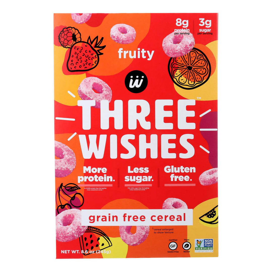 Three Wishes - Cereal Fruity Gluten Free - Case Of 6 - 8.6 Oz - Maras Green