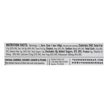 Thunderbird - Bar Chocolate Coconut Cashew - Case Of 12 - 1.7 Oz - Maras Green