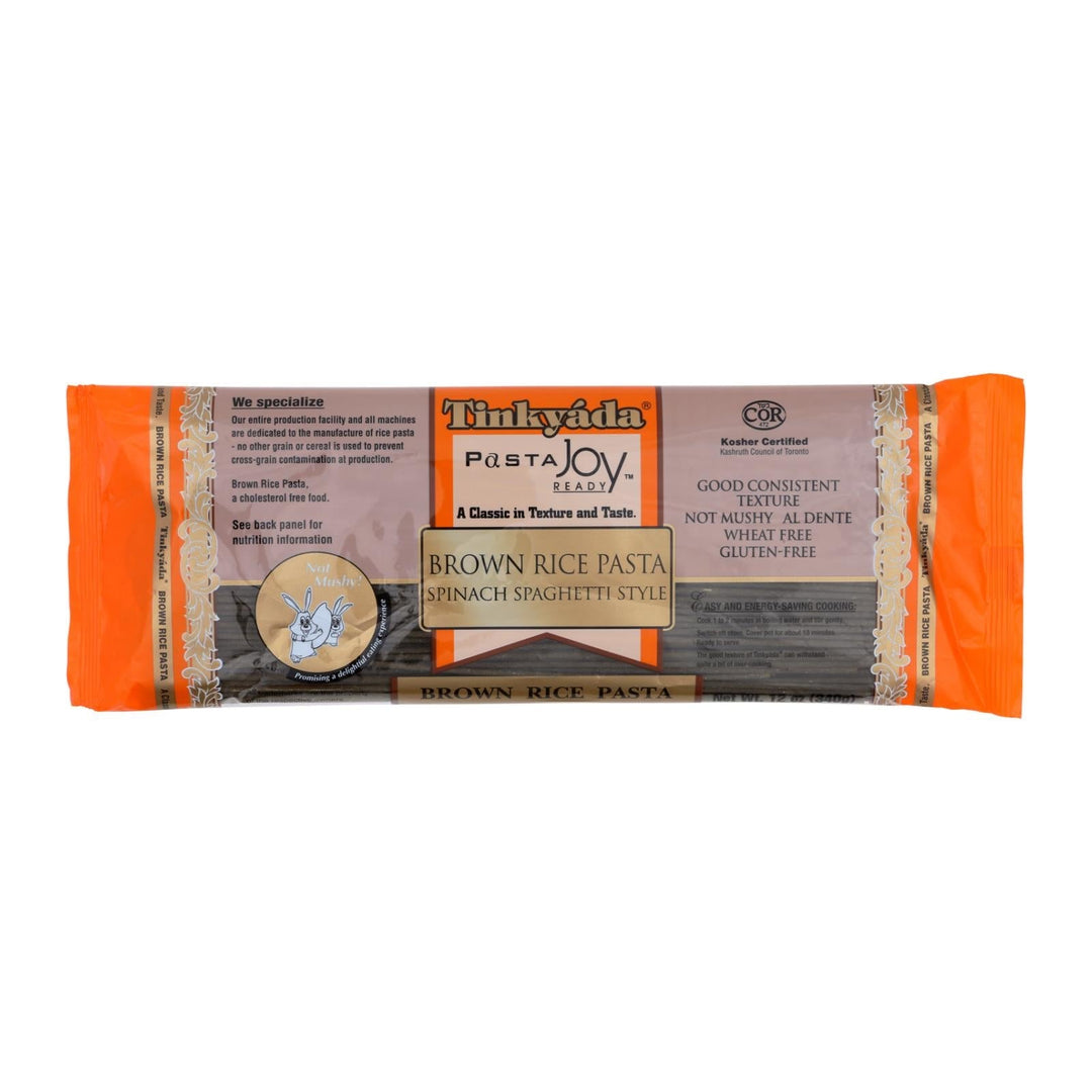 Tinkyada Brown Rice Pasta - Spaghetti Spanish - Case Of 12 - 12 Oz - Maras Green