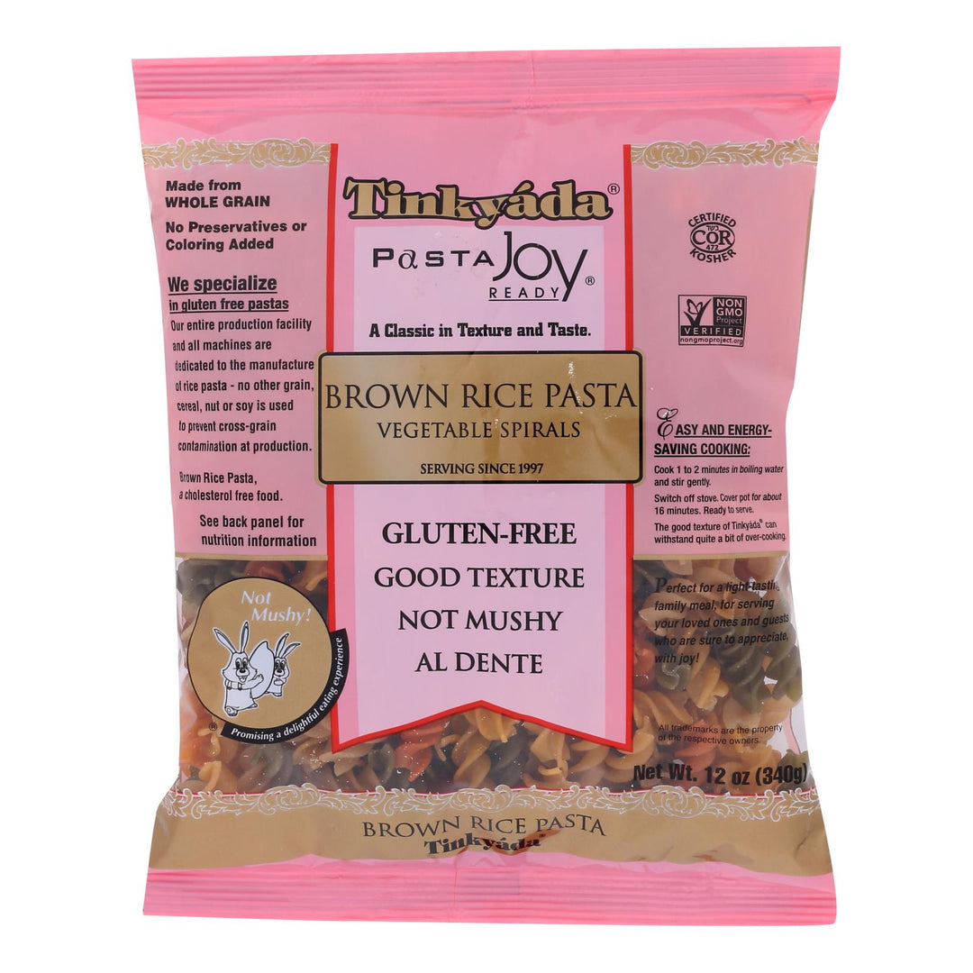 Tinkyada Brown Rice Pasta - Vegetable Spiral - Case Of 12 - 12 Oz - Maras Green