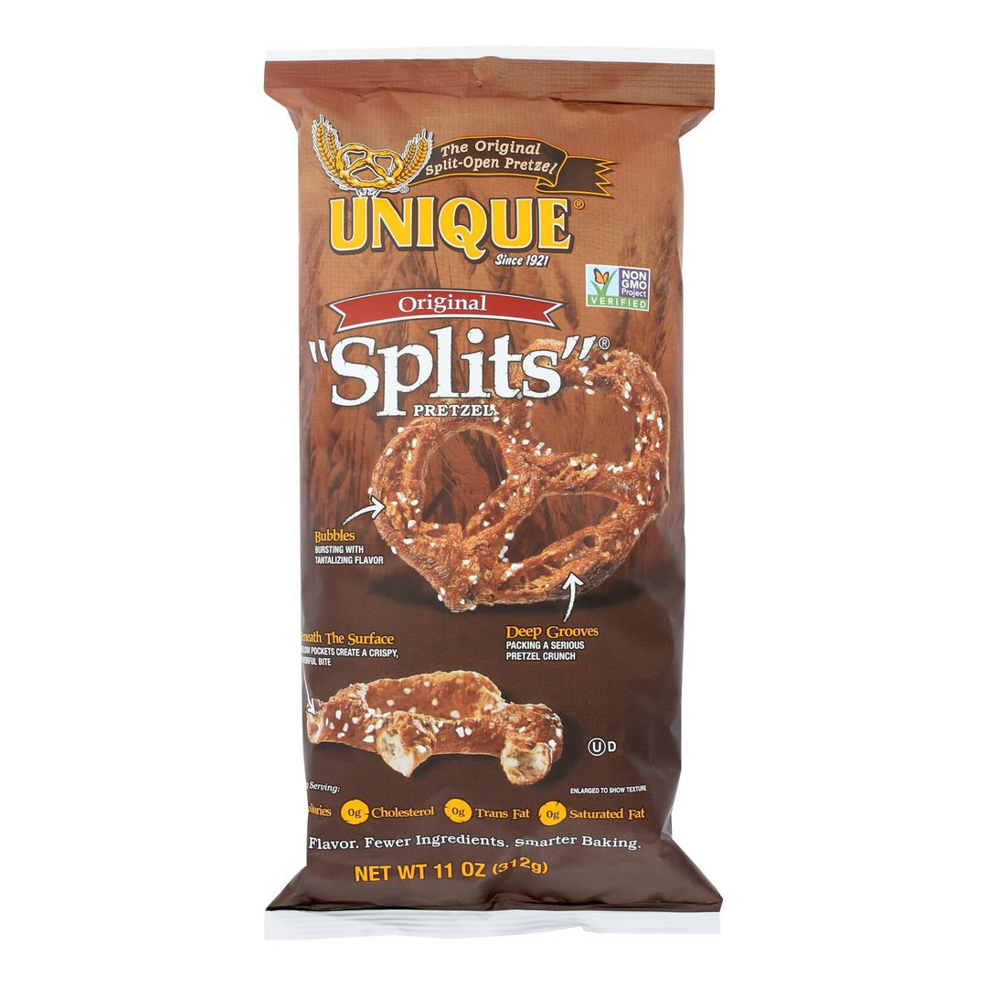 Unique Pretzels - Pretzel Splits - Original - Case Of 12 - 11 Oz. - Maras Green