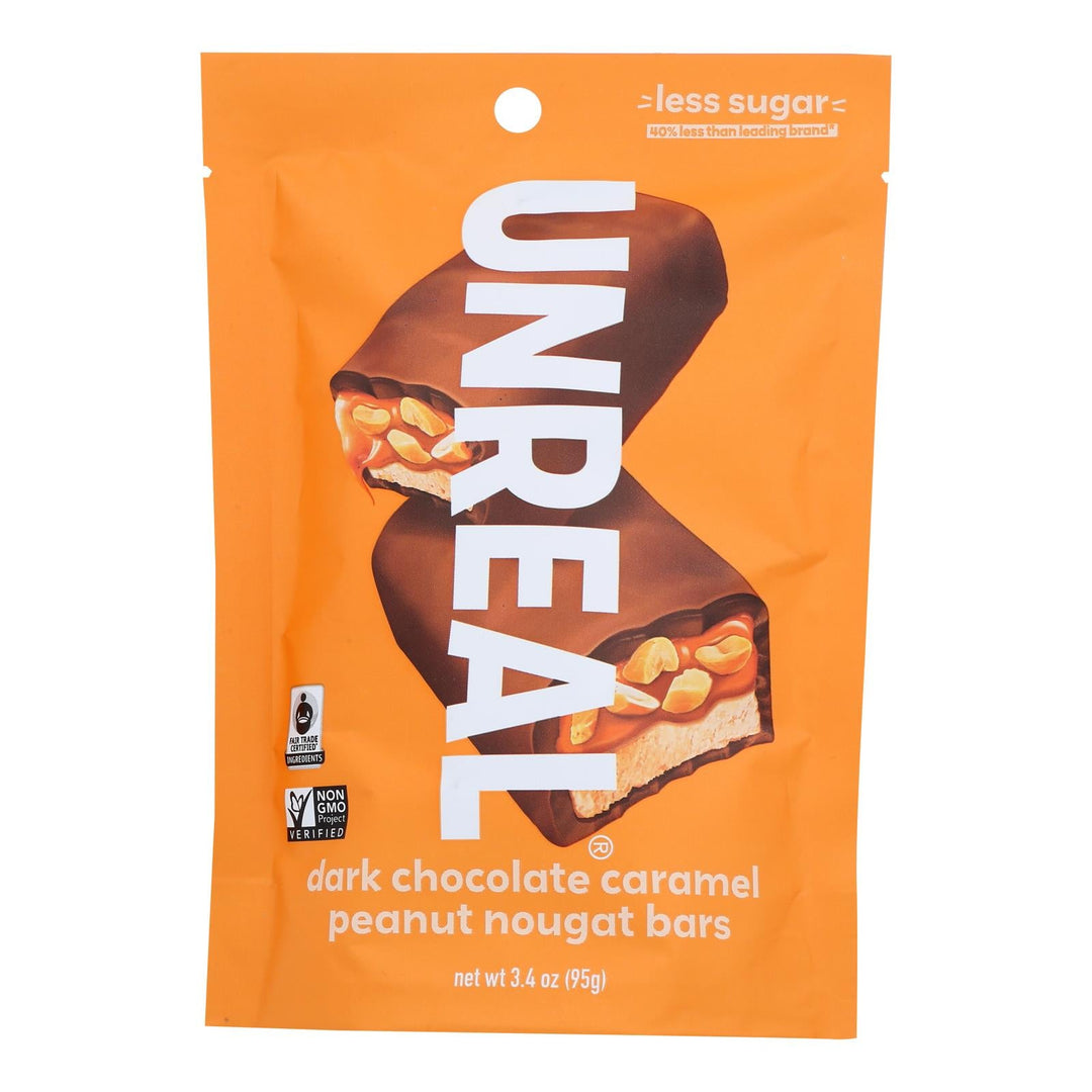 Unreal - Bar Chocolate Caramel Peanut Noug - Case Of 6 - 3.4 Oz - Maras Green