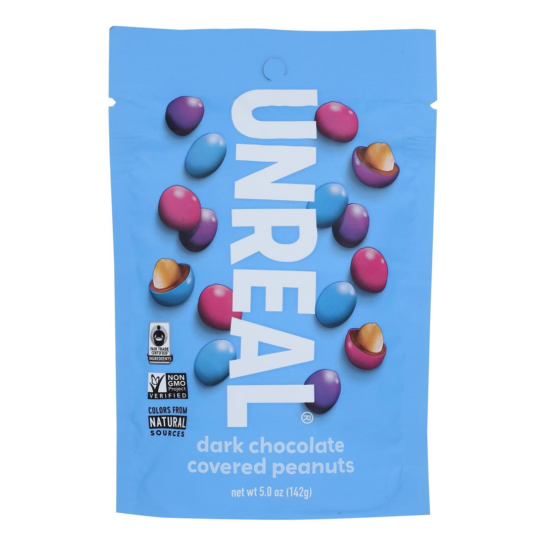 Unreal Dark Chocolate Peanut Gems - Case Of 6 - 5 Oz - Maras Green