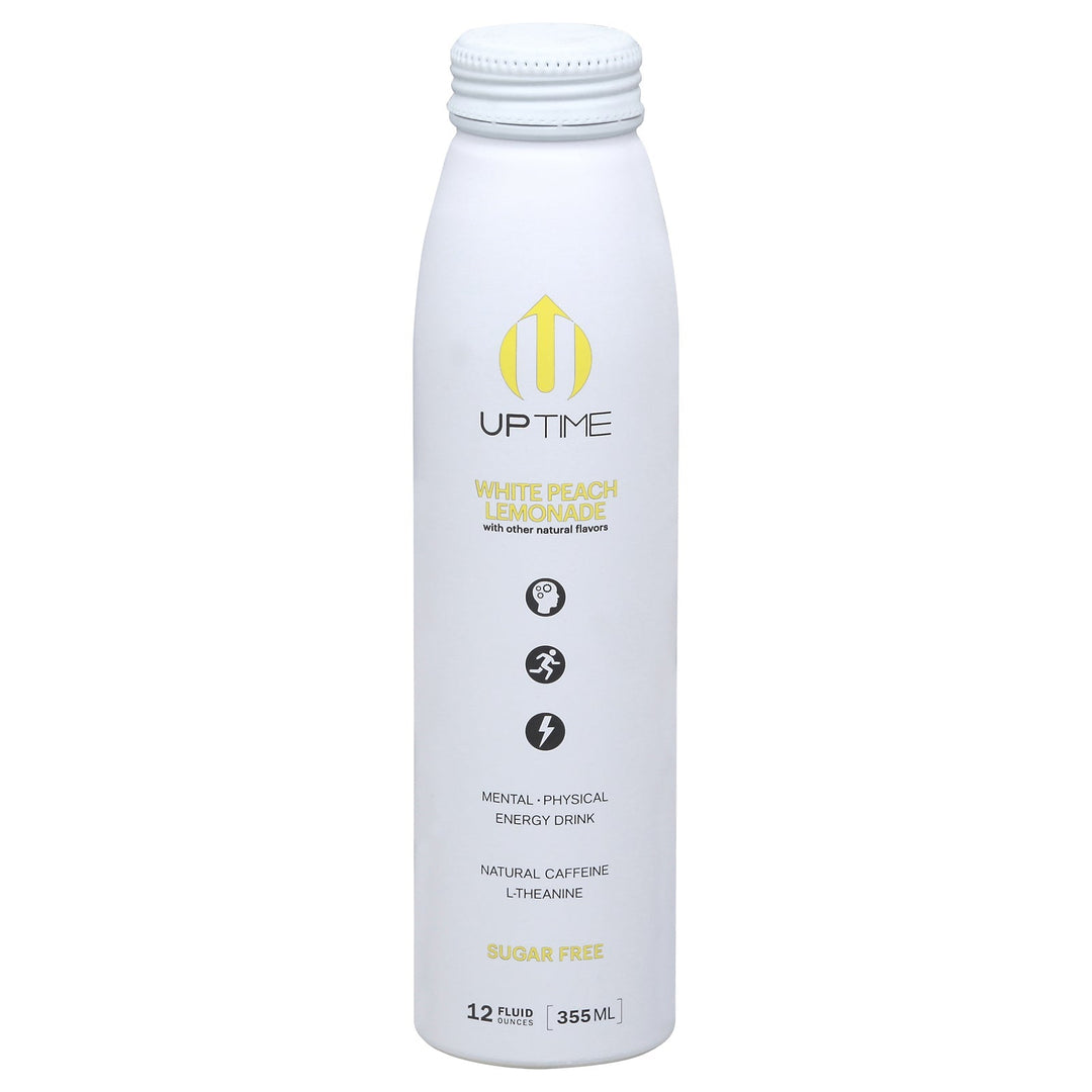 Uptime Energy - Energy Drink Wht Peach Lemon Sugar Free - Case Of 12 - 12 Fz - Maras Green