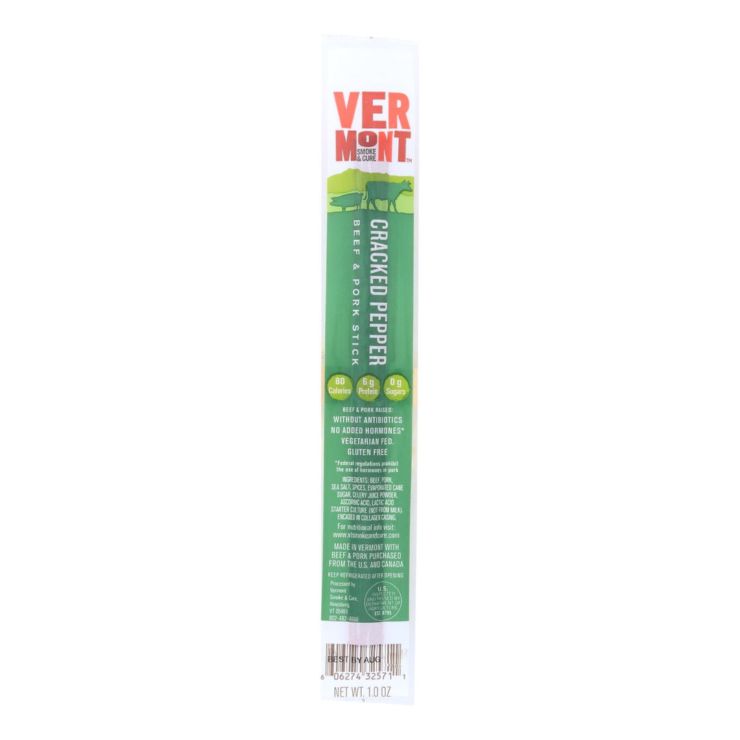 Vermont Smoke And Cure Realsticks - Cracked Pepper - 1 Oz - Case Of 24 - Maras Green