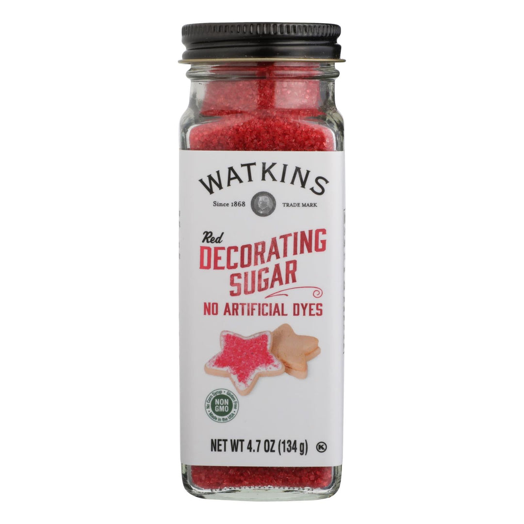 Watkins - Decorating Sugar Red - Case Of 3 - 4.7 Oz - Maras Green