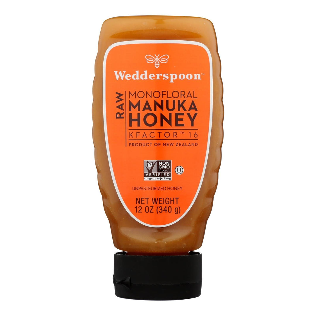 Wedderspoon - Manuka Honey Raw Squeeze Bottle - Case Of 6 - 12 Oz - Maras Green