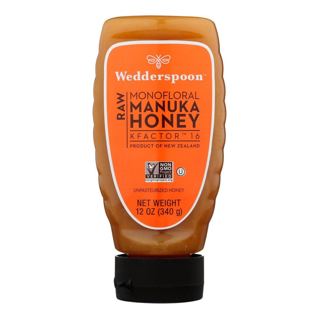 Wedderspoon - Manuka Honey Raw Squeeze Bottle - Case Of 6 - 12 Oz - Maras Green