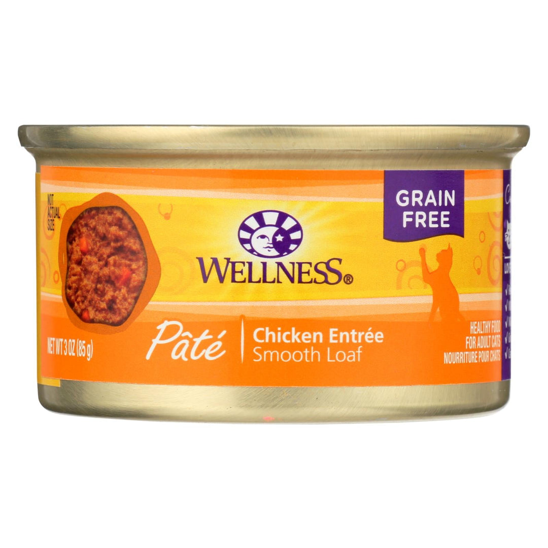 Wellness Pet Products Cat Food - Chicken Recipe - Case Of 24 - 3 Oz. - Maras Green