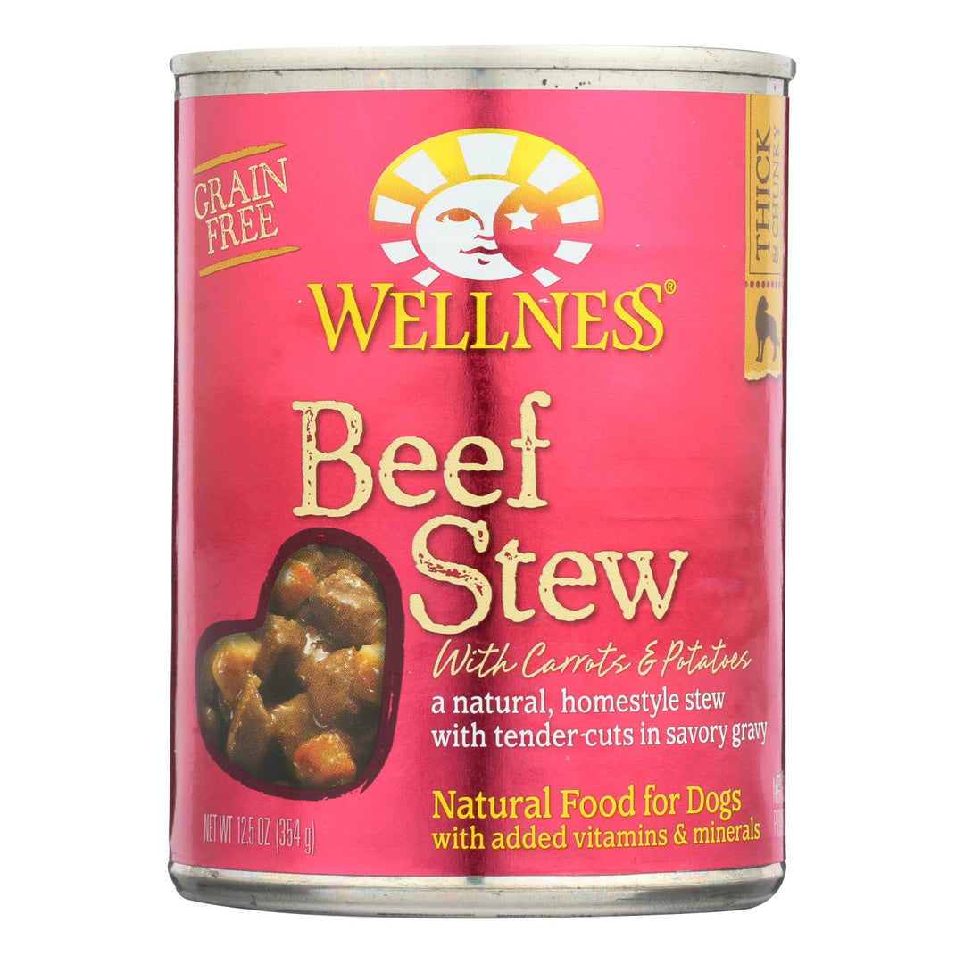 Wellness Pet Products Dog Food - Beef With Carrot And Potatoes - Case Of 12 - 12.5 Oz. - Maras Green