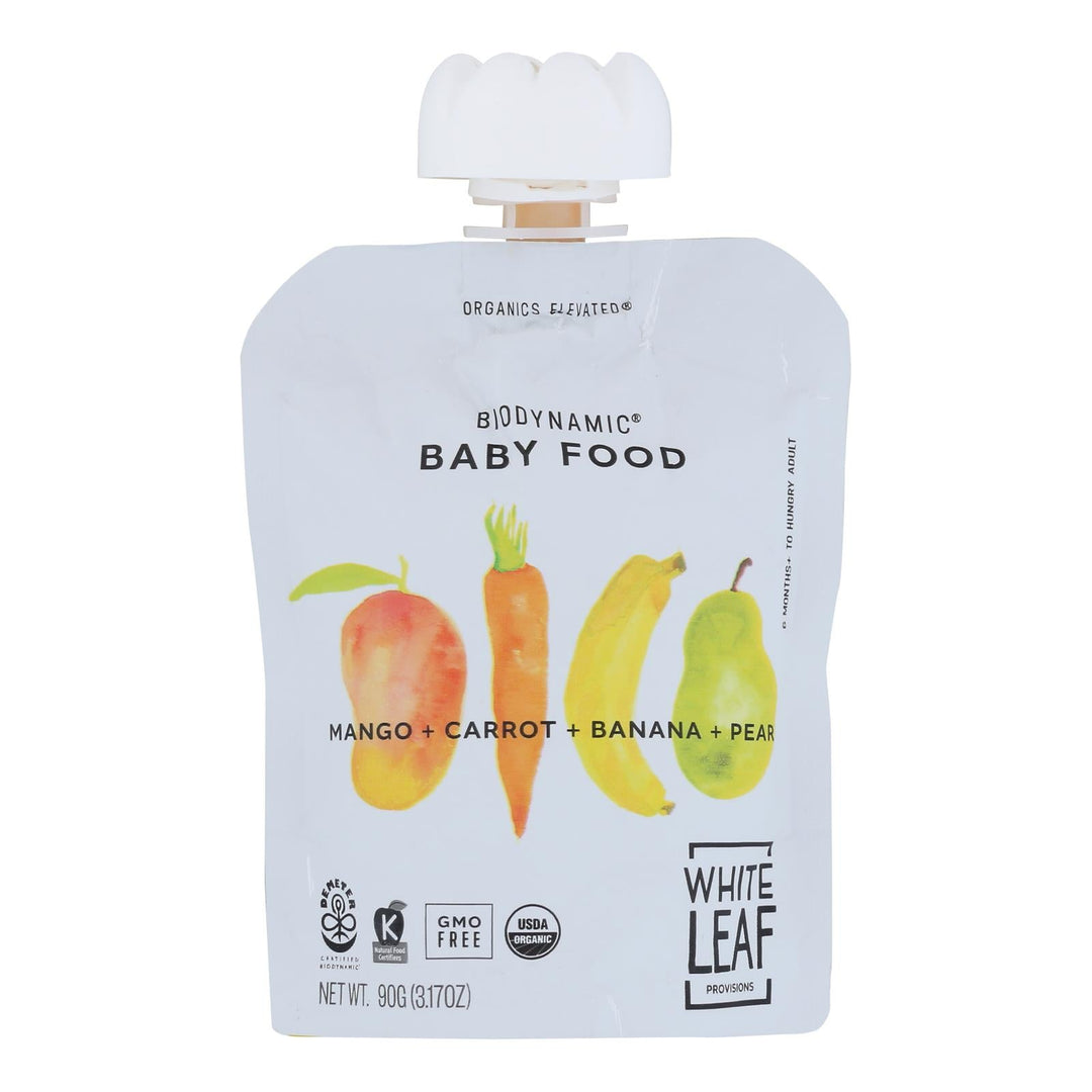 White Leaf Provisions - Baby Food Mango Crt Pr Bn - Case Of 6 - 3.17 Oz - Maras Green