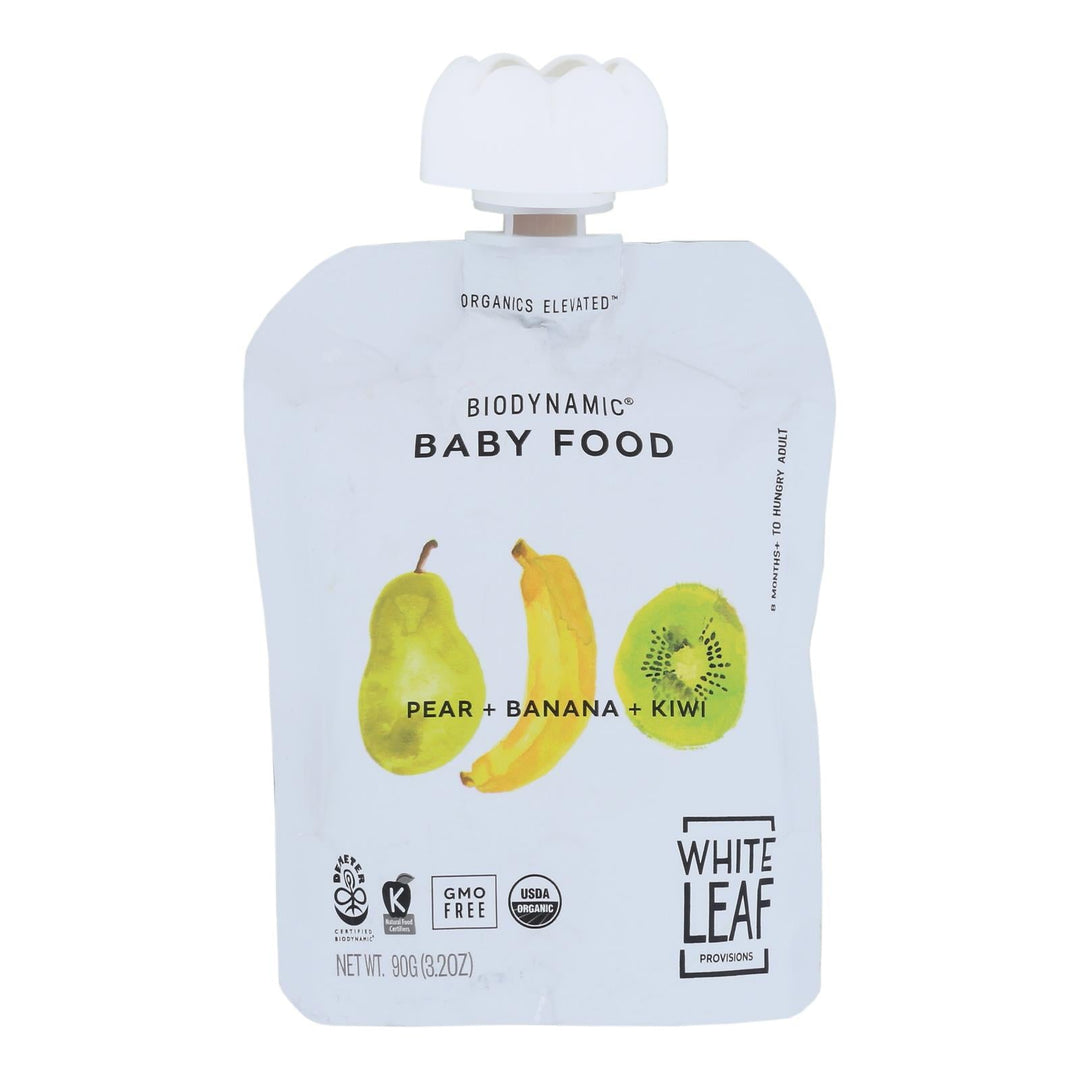 White Leaf Provisions - Baby Food Pear Ban Kiwi - Case Of 6 - 3.2 Oz - Maras Green
