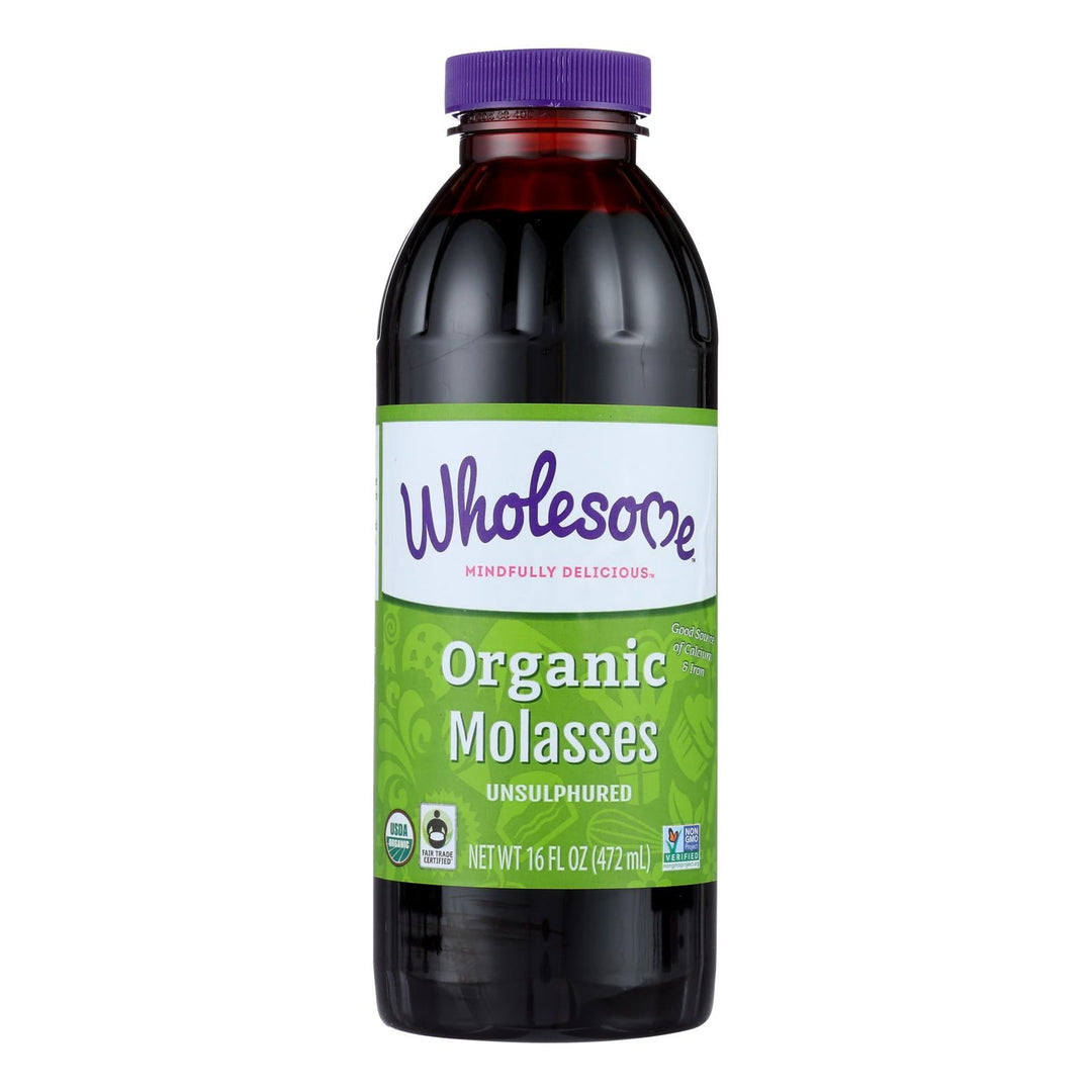 Wholesome Sweeteners Molasses - Organic - Blackstrap - Unsulphured - 16 Oz - Case Of 12 - Maras Green