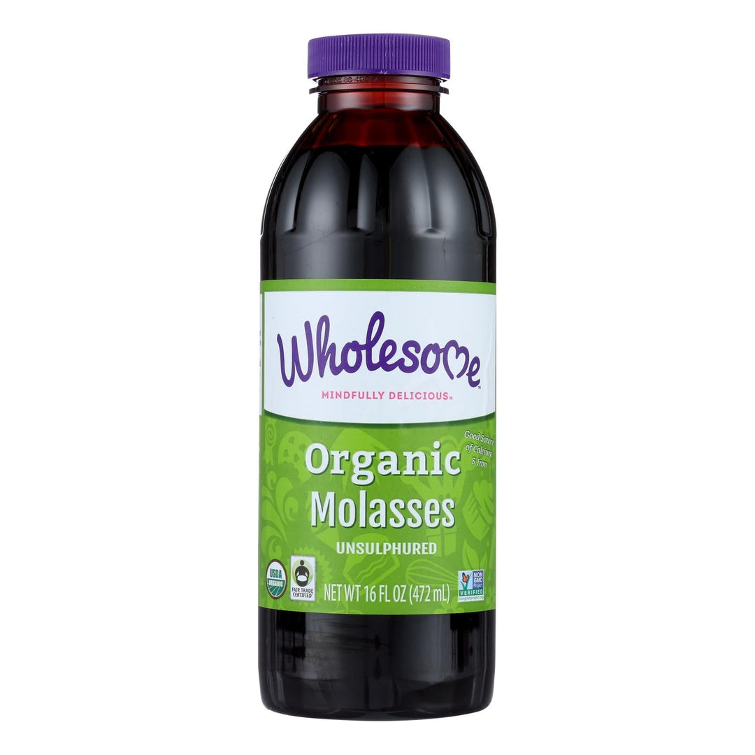 Wholesome Sweeteners Molasses - Organic - Blackstrap - Unsulphured - 16 Oz - Case Of 12 - Maras Green