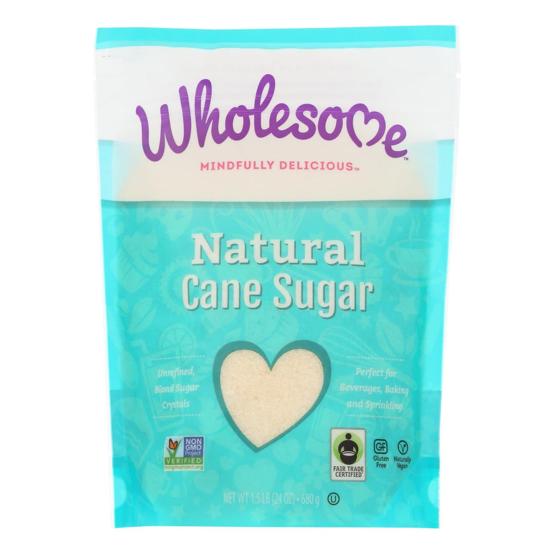 Wholesome Sweeteners Sugar - Natural Cane - Fair Trade - 1.5 Lbs - Case Of 12 - Maras Green