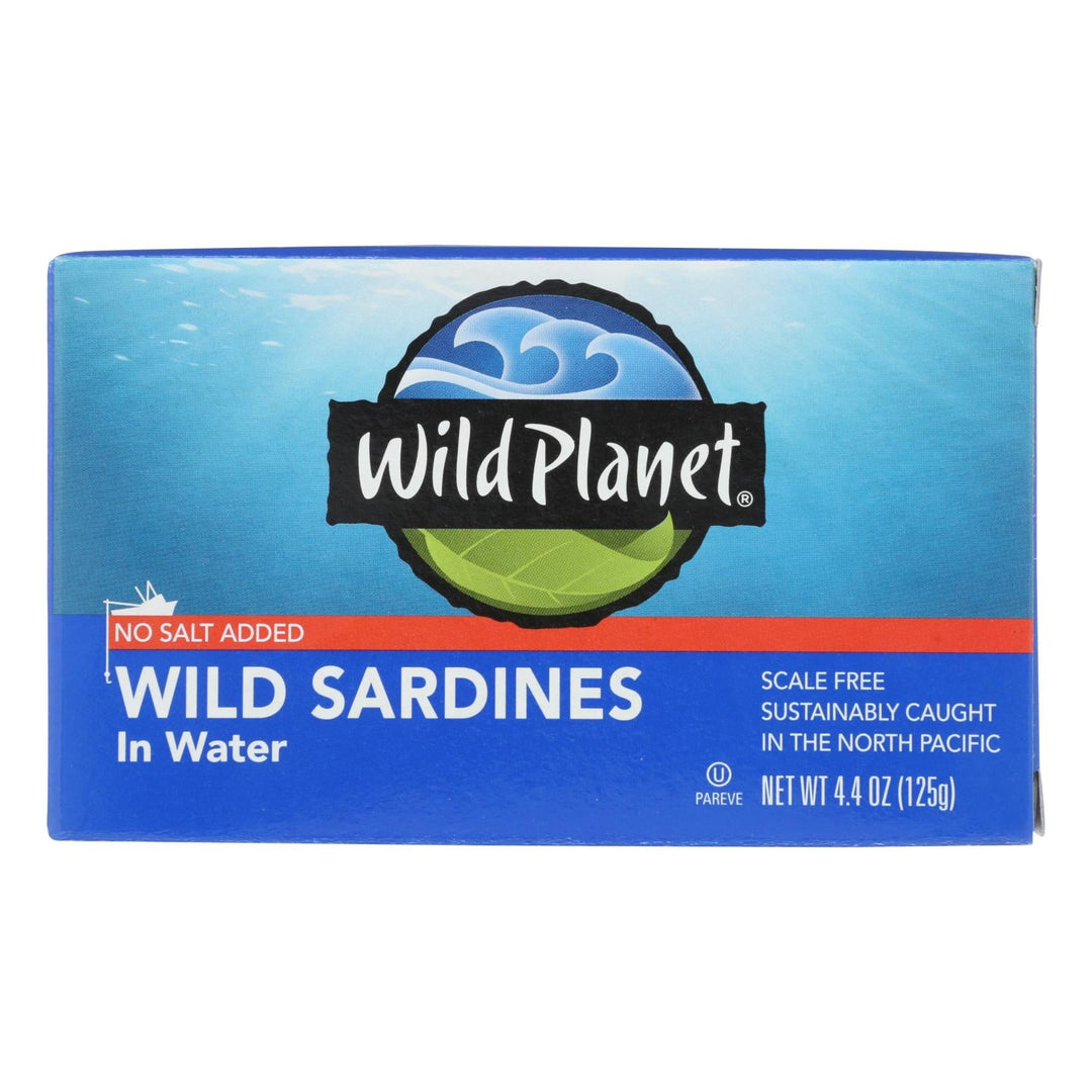 Wild Planet Sardines In Water - Case Of 12 - 4.375 Oz. - Maras Green