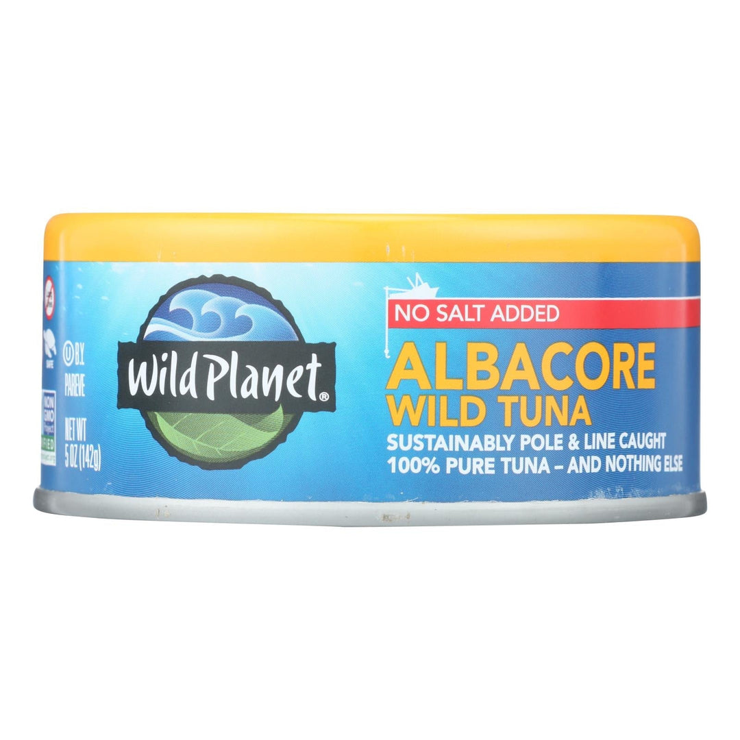 Wild Planet Wild Albacore Tuna - No Salt Added - Case Of 12 - 5 Oz. - Maras Green
