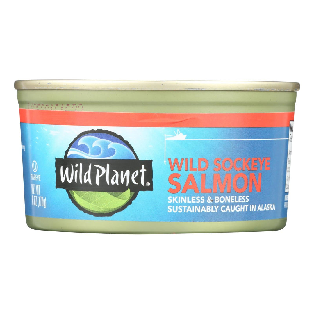 Wild Planet Wild Pacific Sockeye Salmon - Case Of 12 - 6 Oz. - Maras Green