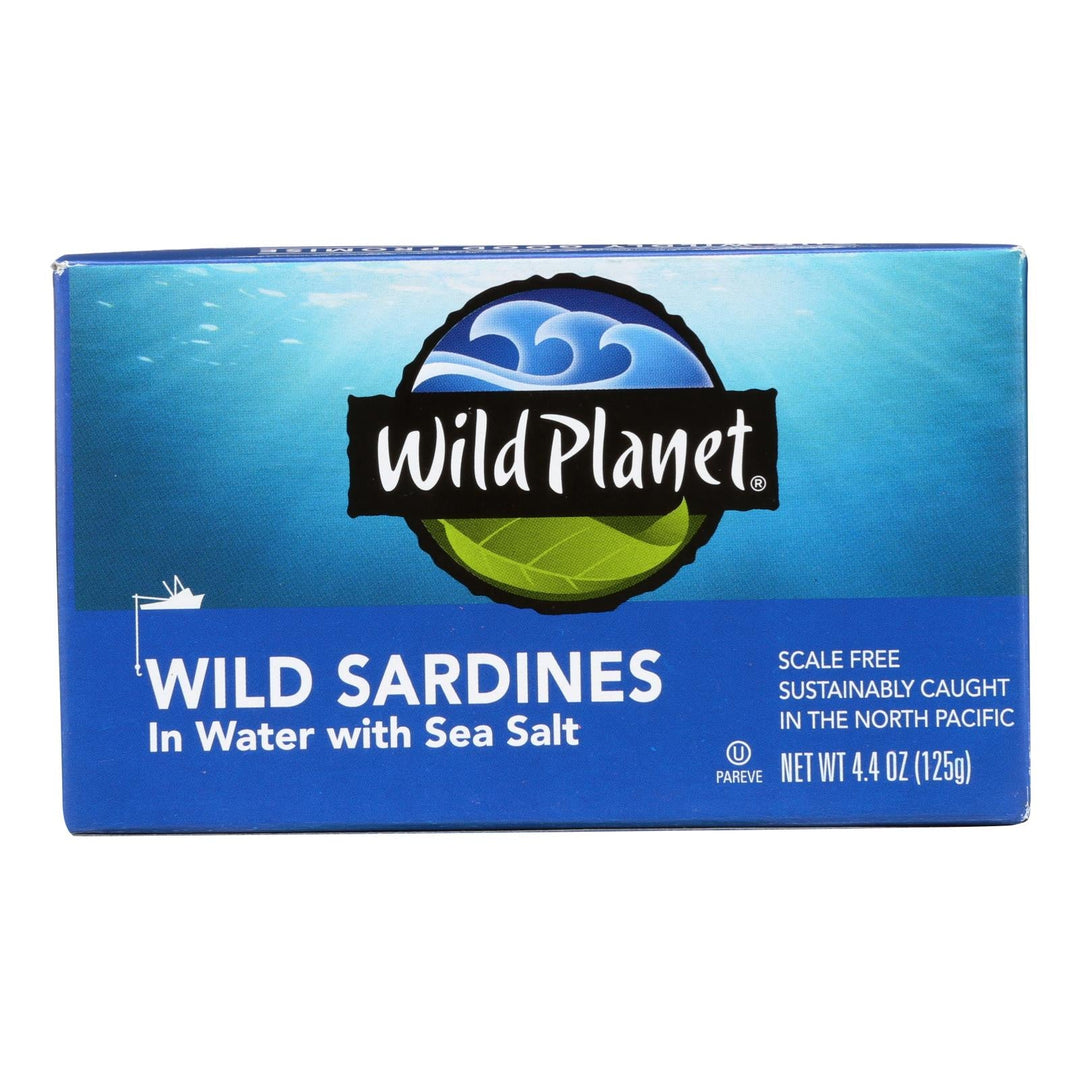 Wild Planet Wild Sardines In Spring Water - Case Of 12 - 4.375 Oz. - Maras Green