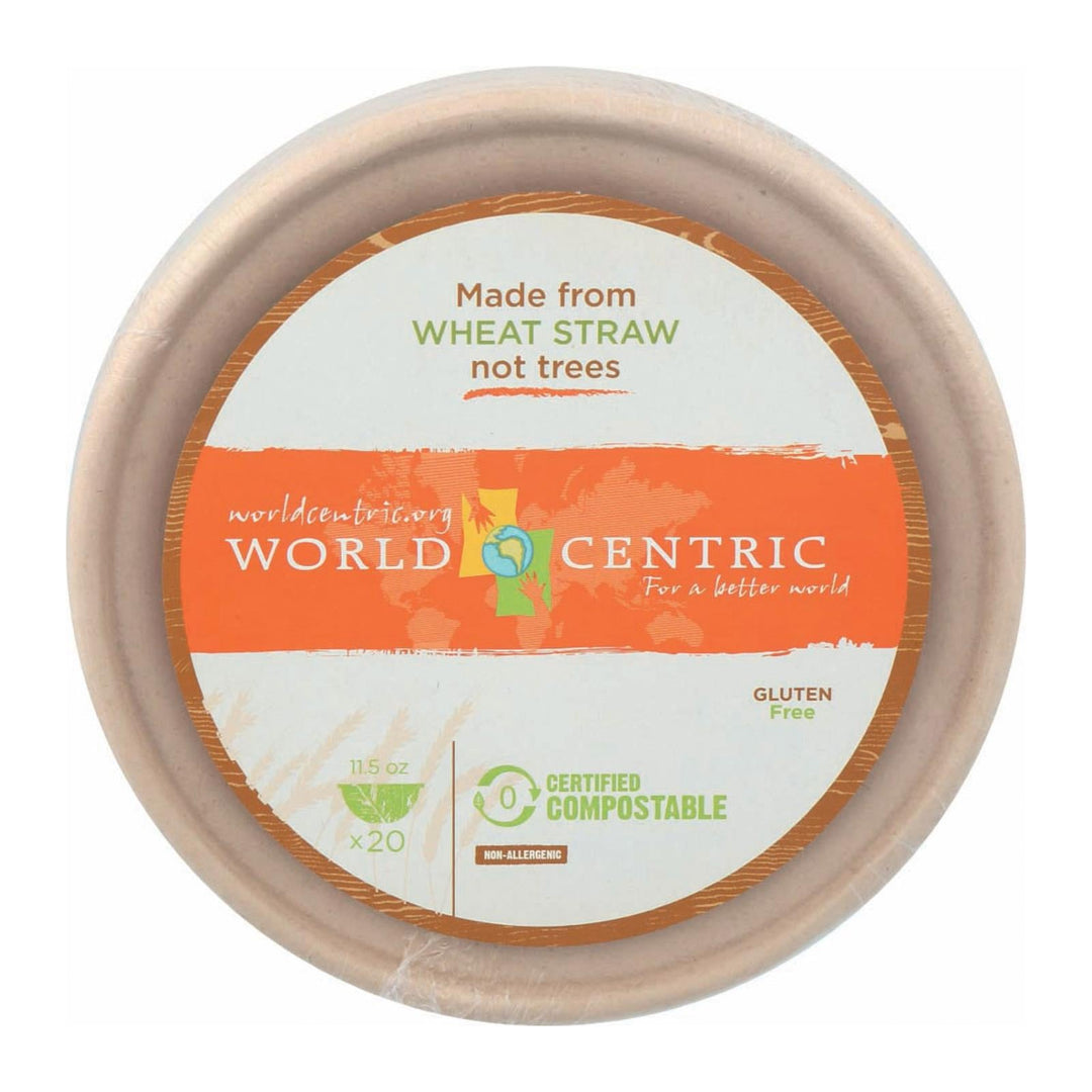 World Centric Wheat Straw Bowl - Case Of 12 - 20 Count - Maras Green