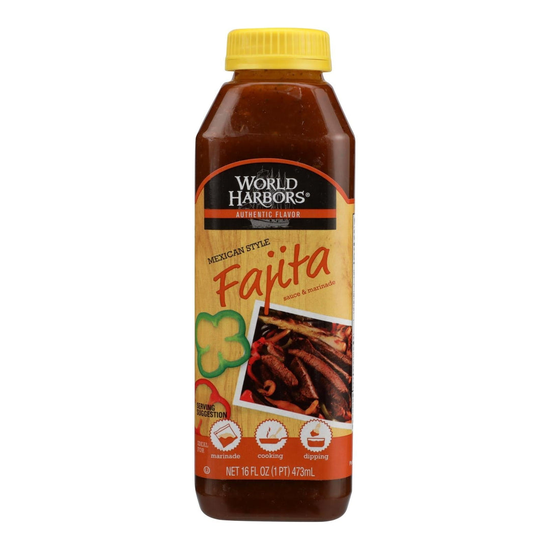World Harbor Fajita Marinade And Sauce Mexican Style - Case Of 6 - 16 Fl Oz. - Maras Green