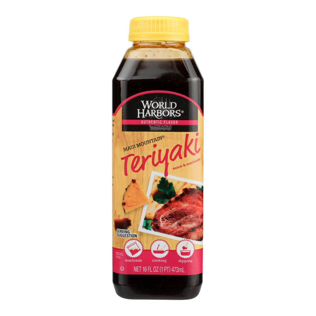 World Harbor Maui Mountain Teriyaki Marinade And Sauce - Case Of 6 - 16 Fl Oz. - Maras Green