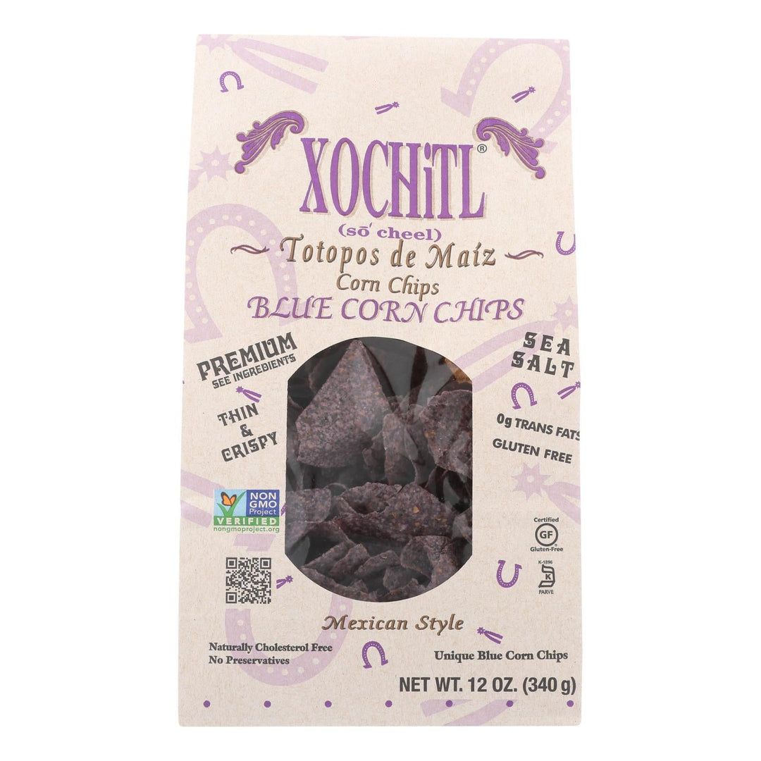 Xochitl Blue Corn Chips - Case Of 10 - 12 Oz - Maras Green