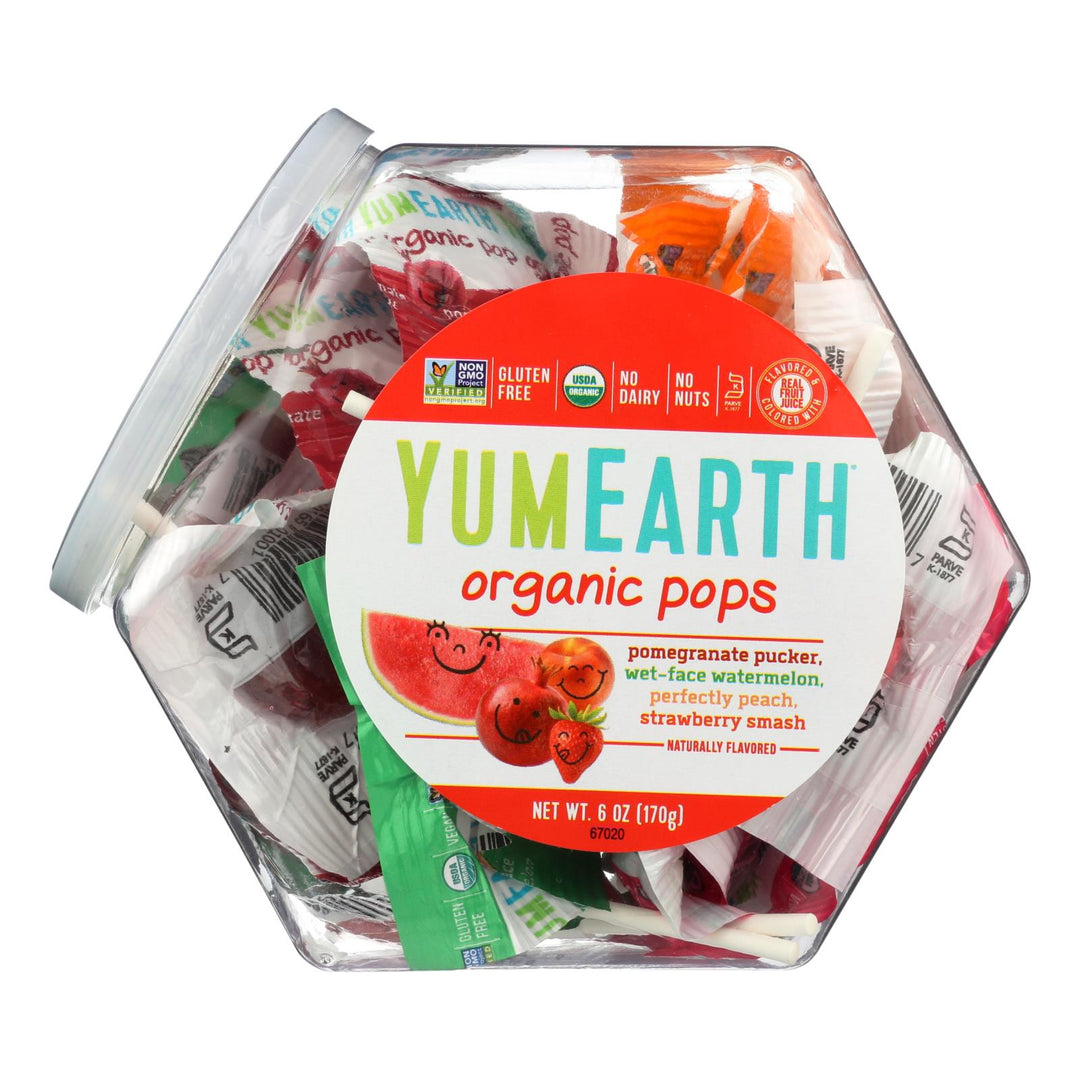 Yummy Earth Organic Lollipops Assorted Personal Bin - 6 Oz - Case Of 10 - Maras Green