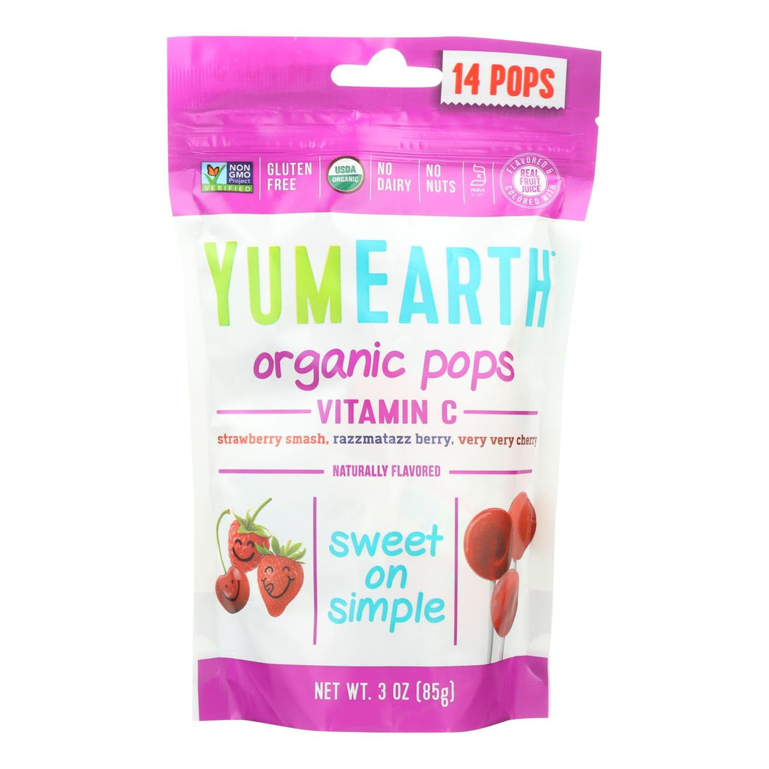 Yummy Earth Organic Vitamin C Pops - 3 Oz - Case Of 6 - Maras Green