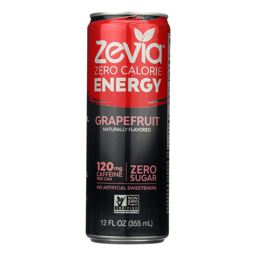 Zevia Zero Calorie Energy Drink - Grapefruit - Case Of 12 - 12 Fl Oz - Maras Green