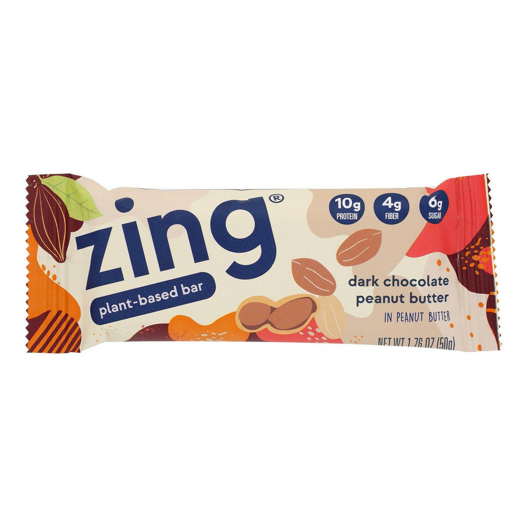 Zing Bars - Nutrition Bar - Chocolate Peanut Butter - 1.76 Oz Bars - Case Of 12 - Maras Green