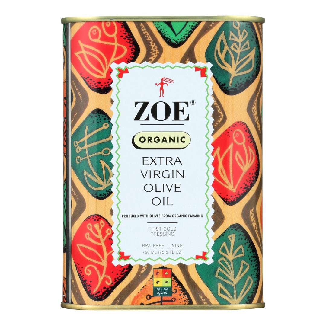 Zoe - Organic Extra Virgin Olive Oil - Case Of 6 - 25.5 Fl Oz. - Maras Green