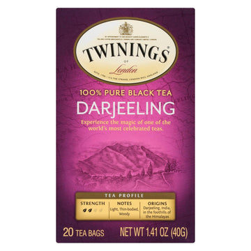 Twinings Tea Black Tea - Darjeeling - Case Of 6 - 20 Bags - Maras Green