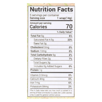 Nuco Original Organic Coconut Wraps - Case Of 12 - 2.47 Oz - Maras Green