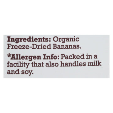 Natierra Organic Freeze Dried Raw - Banana - Case Of 12 - 2.5 Oz. - Maras Green