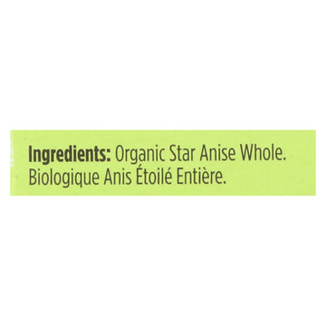 Spicely Organics - Organic Star Anise - Whole - Case Of 6 - 0.1 Oz. - Maras Green