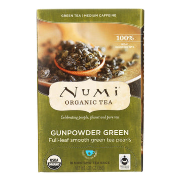 Numi Gunpowder Green Tea - 18 Tea Bags - Case Of 6 - Maras Green