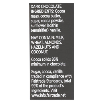 Divine - Bar Dark Chocolate 85% - Case Of 12 - 3 Oz - Maras Green
