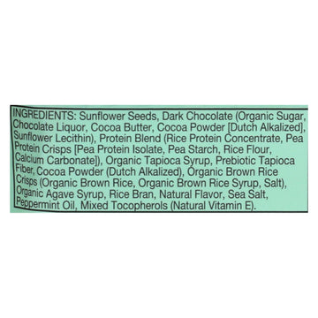 Zing Bars - Nutrition Bar - Dark Chocolate Sunflower Mint - Nut Free - 1.76 Oz Bars - Case Of 12 - Maras Green