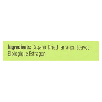 Spicely Organics - Organic Tarragon - Case Of 6 - 0.1 Oz. - Maras Green