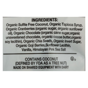 Jennies Coconut Bites - Organic - Cranberry Goji - Case Of 6 - 5.25 Oz - Maras Green