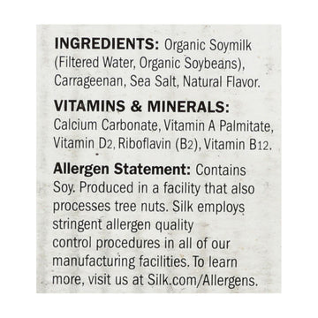 Silk Organic Soymilk - Unsweetened - Case Of 6 - 32 Fl Oz. - Maras Green