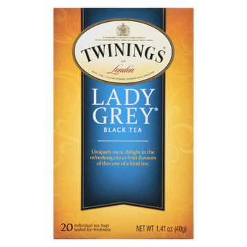 Twinings Tea Black Tea - Lady Grey - Case Of 6 - 20 Bags - Maras Green