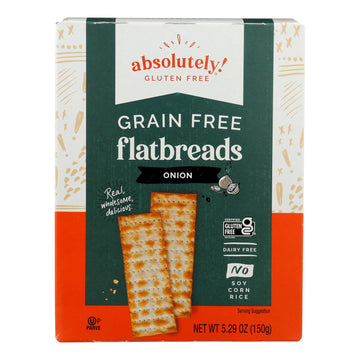 Absolutely Gluten Free - Flatbread - Toasted Onion - Case Of 12 - 5.29 Oz. - Maras Green