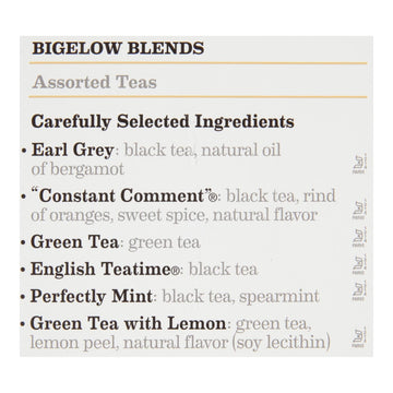 Bigelow Tea Assorted Tea - 6 Variety - Case Of 6 - 18 Bag - Maras Green