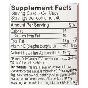 Bioastin 4mg Astaxanthin Microalgae - 1 Each - 120 Cap - Maras Green