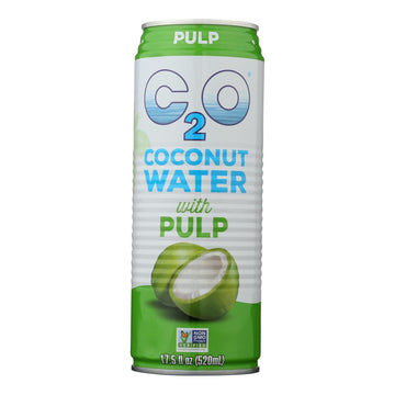 C2O - Pure Coconut Water Pure Pulp Coconut Water - Case of 12 - 17.5 fl oz - Maras Green