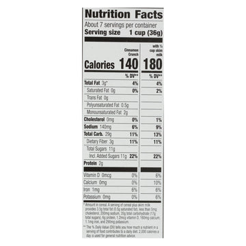 Cascadian Farm Organic Cereal - Cinnamon Crunch - Case Of 10 - 9.2 Oz - Maras Green