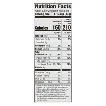 Cascadian Farm Organic Cereal - Honey Nut Os - Case Of 12 - 9.5 Oz - Maras Green