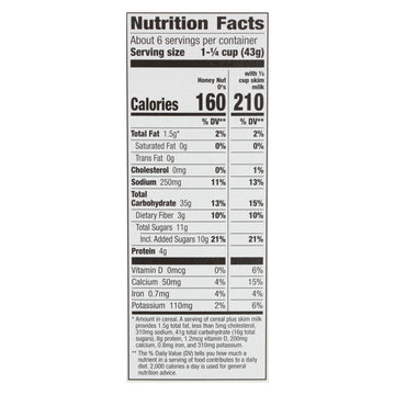 Cascadian Farm Organic Cereal - Honey Nut Os - Case Of 12 - 9.5 Oz - Maras Green